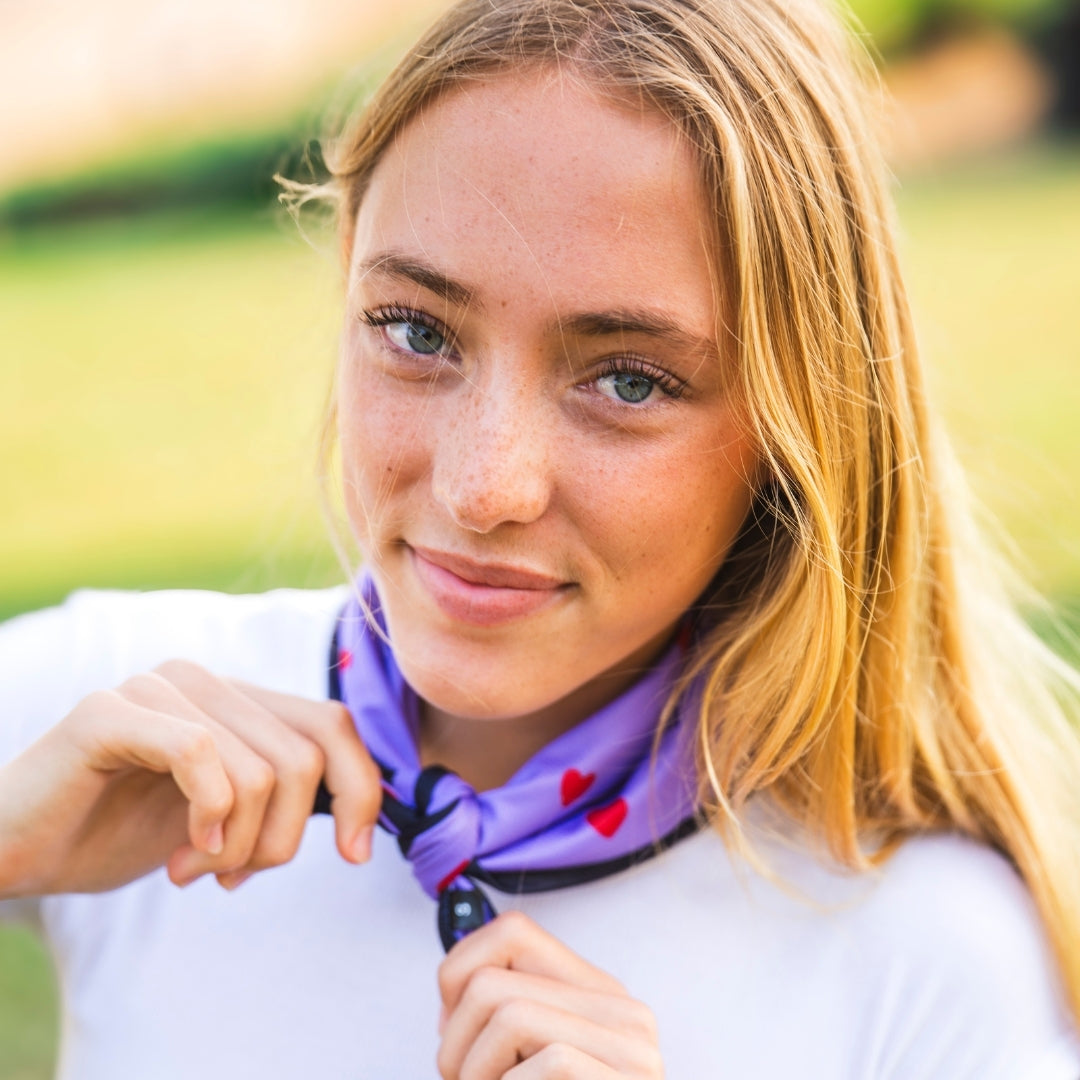 Hearts - Purple - Matching Bandanas Set