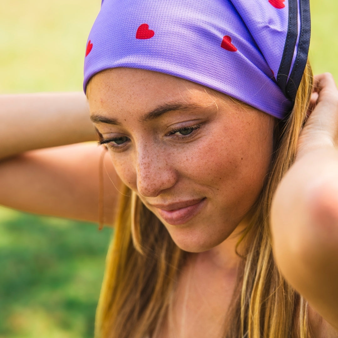 Hearts - Purple - Matching Bandanas Set