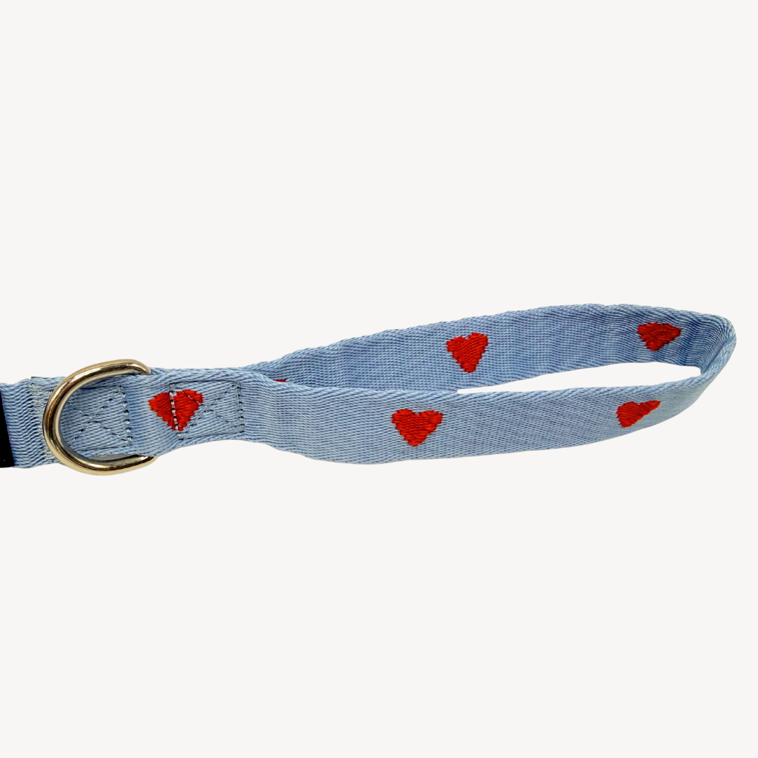 Denim Hearts  - Dog Leash