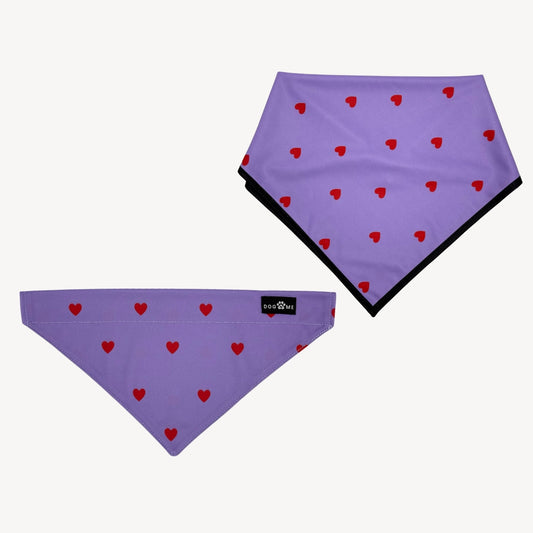 Hearts - Purple - Matching Bandanas Set